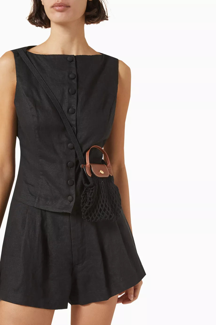 Mini Le Pliage Filet Bag in Black