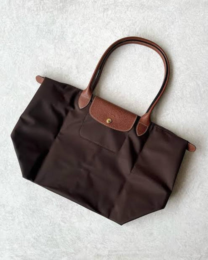 Medium Le Pliage Ebony Tote Bag in Recycled Canvas