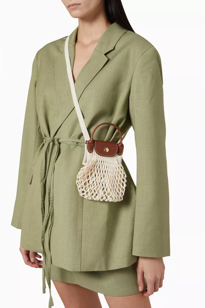 Mini Le Pliage Filet Bag in White