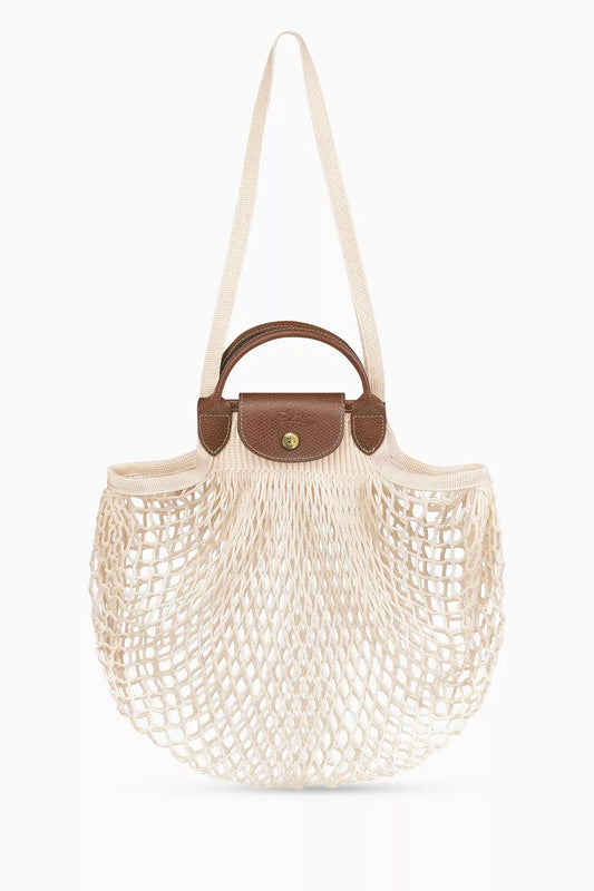 Large Le Pliage Filet Bag in White