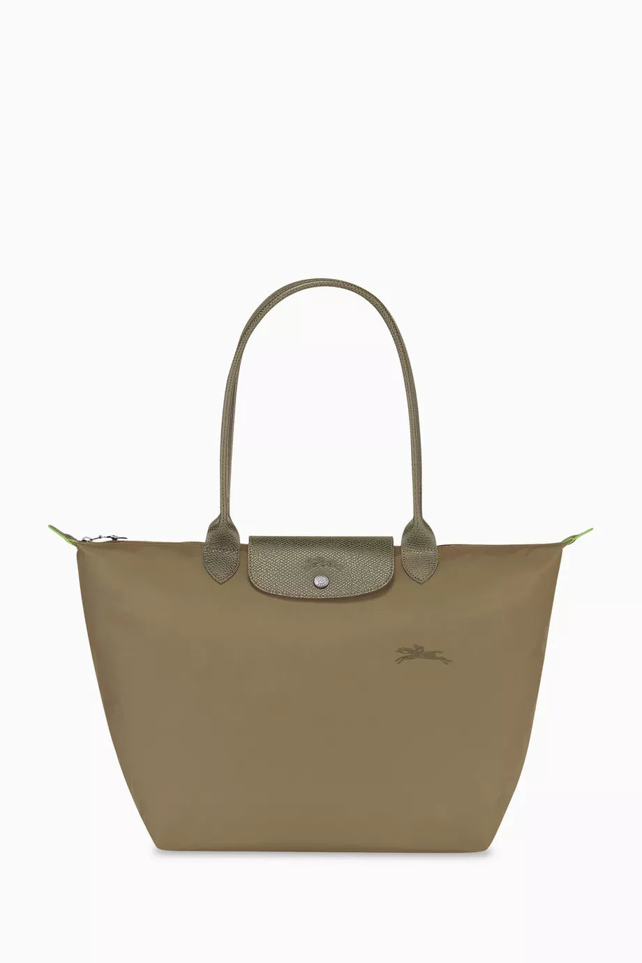 Large Le Pliage Green Tote Bag in Recycled Canvas