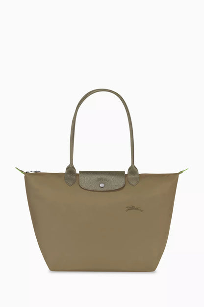 Large Le Pliage Green Tote Bag in Recycled Canvas
